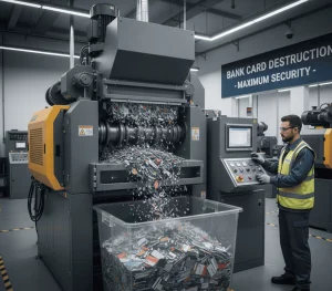 Destrucción profesional de tarjetas bancarias
