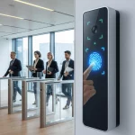 Sistema de control de acceso biométrico en entorno laboral corporativo