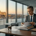 Empresa en Palma de Mallorca revisando documentos confidenciales antes de su destrucción certificada para cumplir con el RGPD