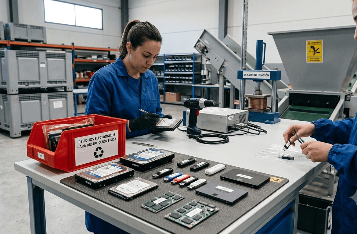 destrucción de soportes digitales y discos duros - Elimina® S.L.