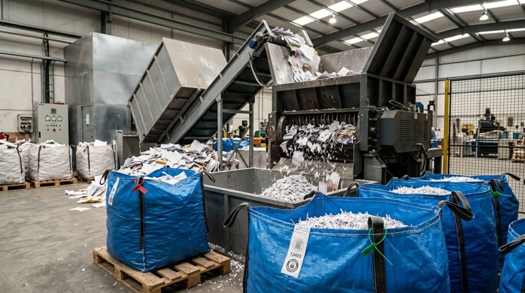 Trituración industrial de nivel P-3 según la norma DIN 66399 para despachos profesionales